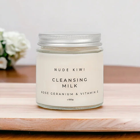 NUDE KIWI Cleansing Milk - Rose Geranium & Vitamin E 100g-Nude Kiwi Skincare-Matakana Pharmacy